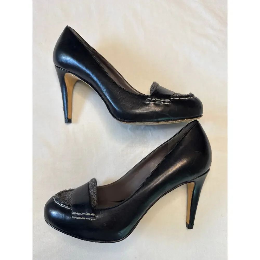 Cole Haan Women’s Violet NikeAir Black Leather High Heel Dress Moc Toe Size 6
